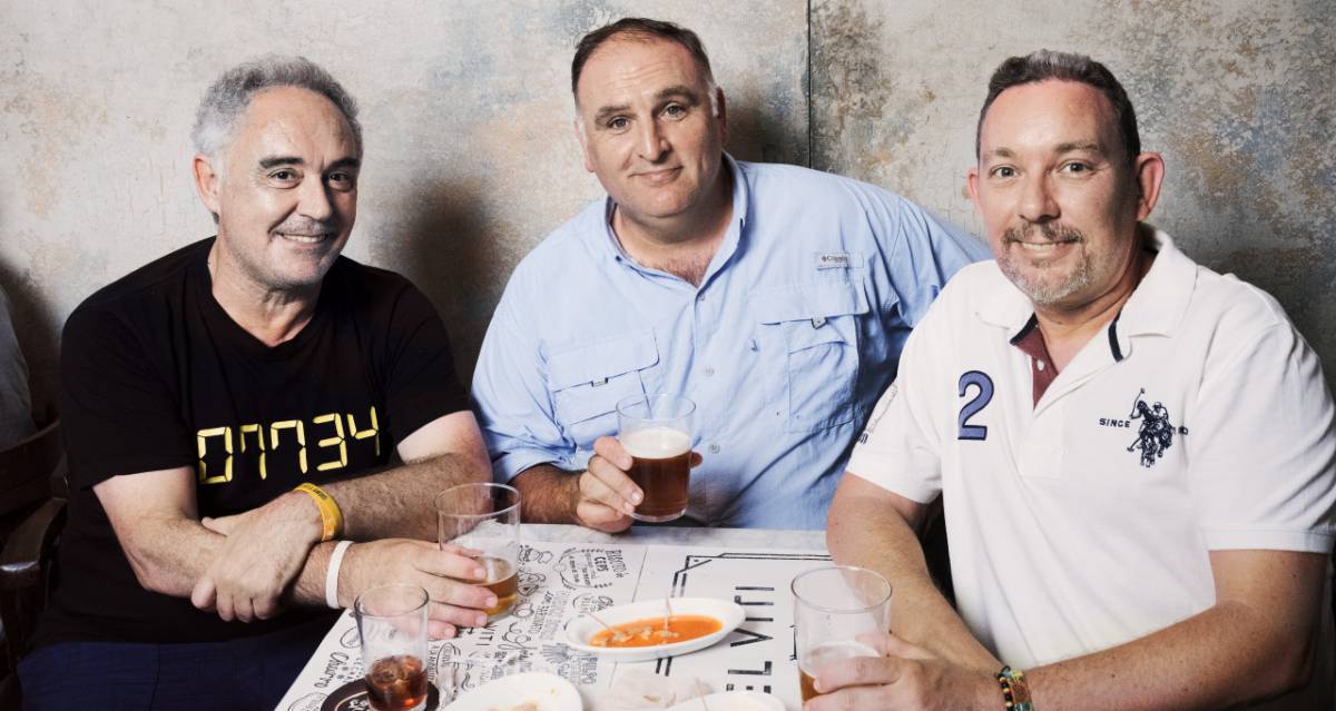 Ferrán Adrià con José Andres y Albert Adrià, en Nueva York.