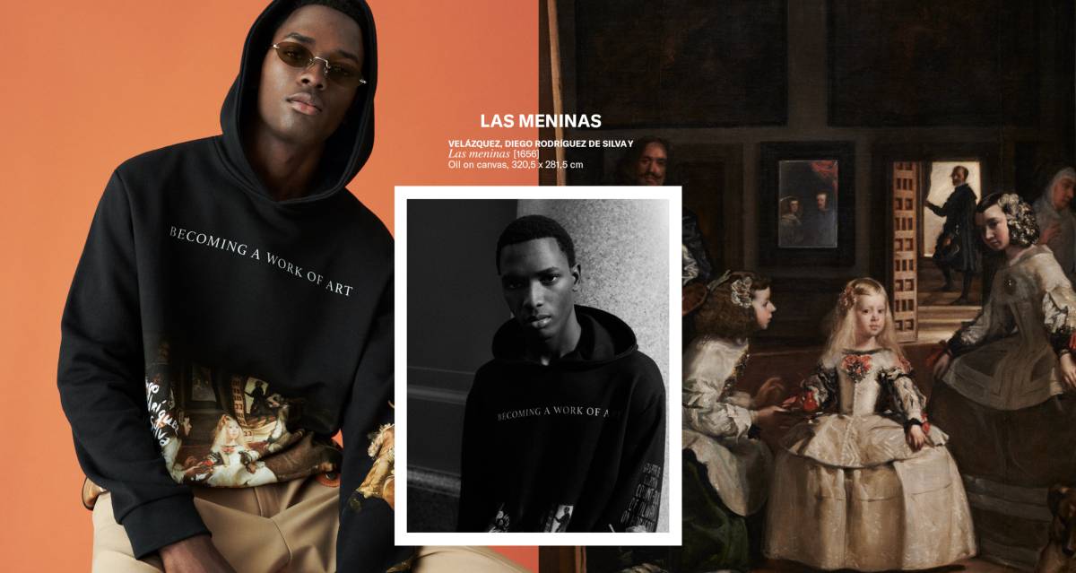 La sudadera de Zara de 'Las Meninas' junto al cuadro del Museo del Prado.