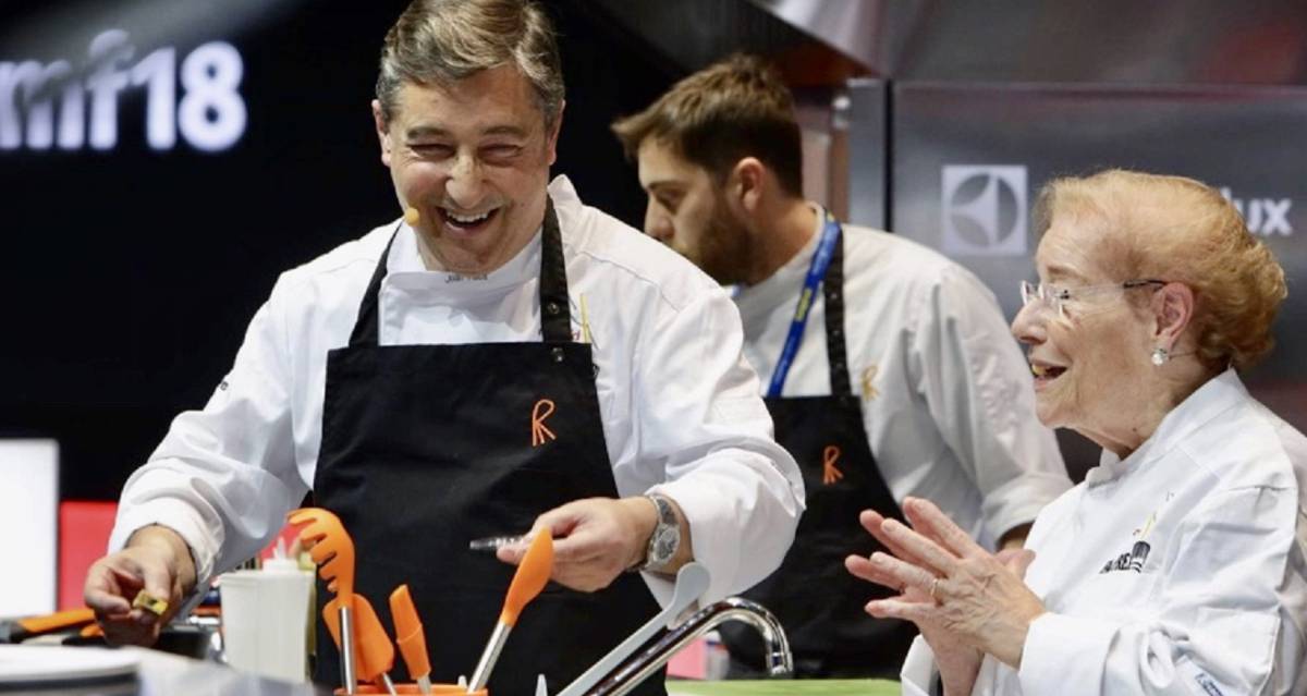 Joan Roca y su madre, Montse Fontané, en Madrid Fusión 2018.