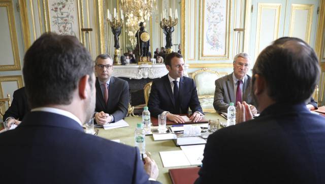 Macron y su primer ministro, Édouard Philippe.