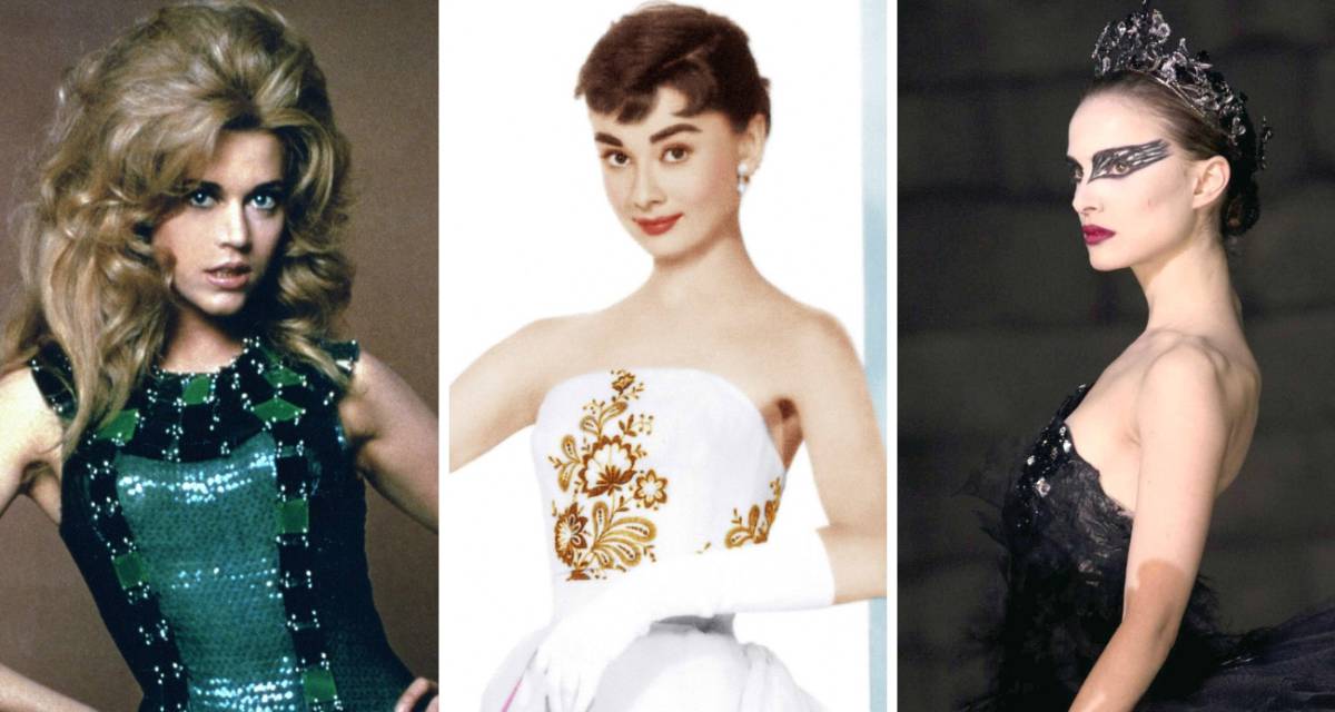 Jane Fonda en 'Barbarella', Audrey Hepburn en 'Sabrina' y Natalie Portman en 'Cisne negro'.
