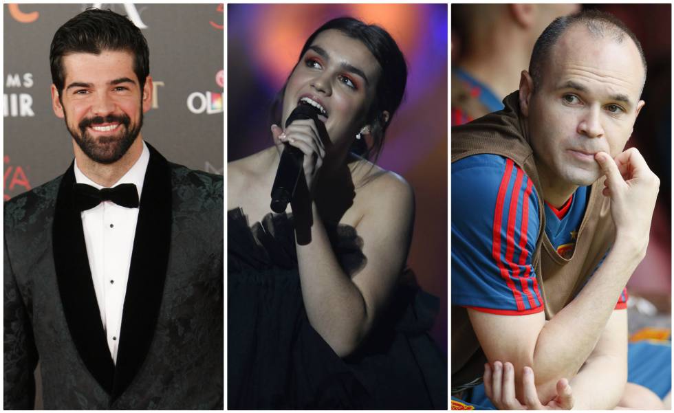 De izquierda a derecha: Miguel Ángel Muñoz, Amaia Romero y Andrés Iniesta.