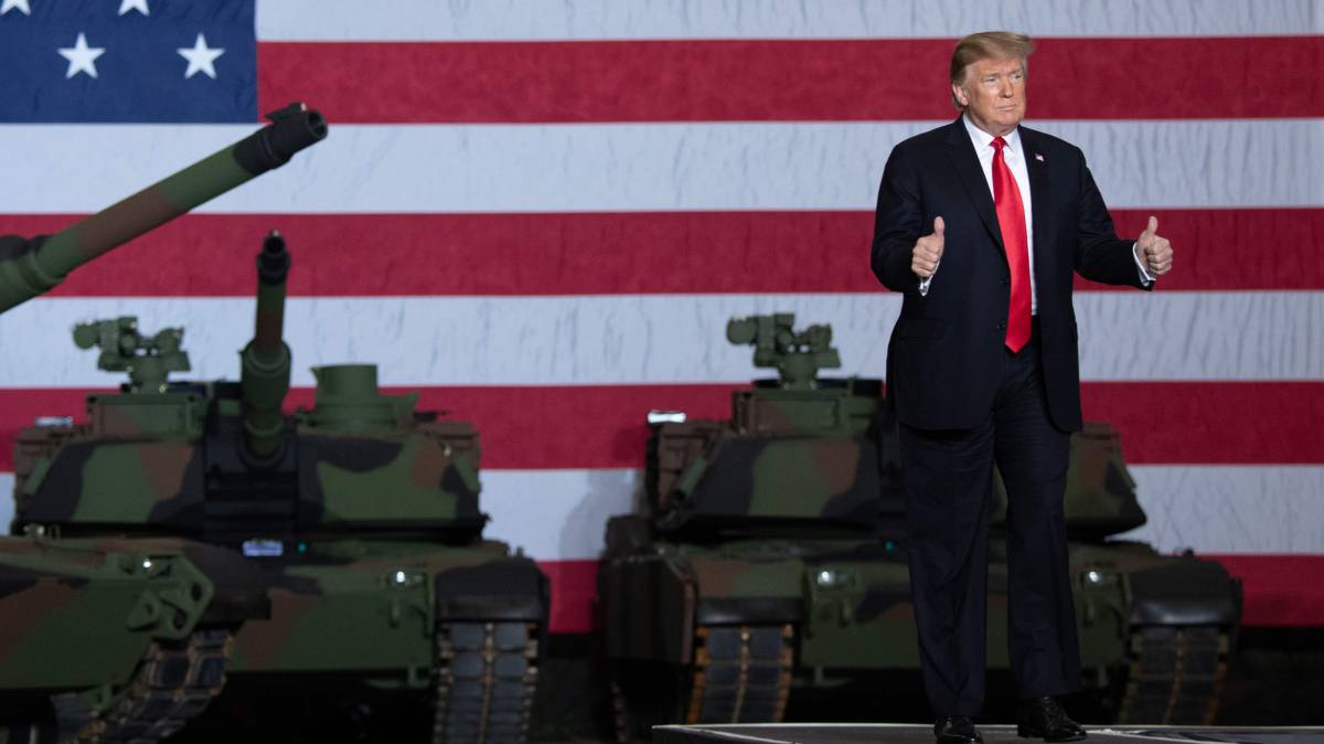Trump, durante una rueda de prensa en Ohio
