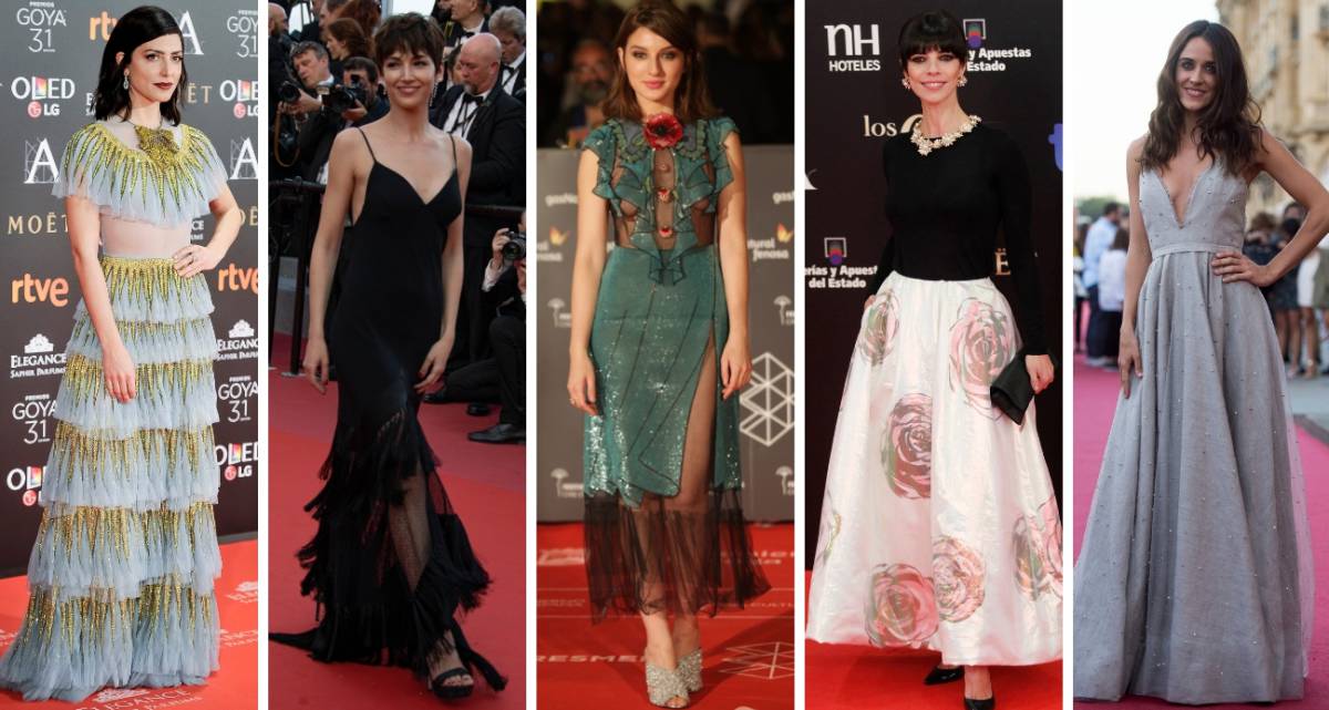 Bárbara Lennie, Úrsula Corberó, María Valverde, Maribel Verdú y Macarena García, con estilismos de José Juan Rodríguez y Paco Casado.