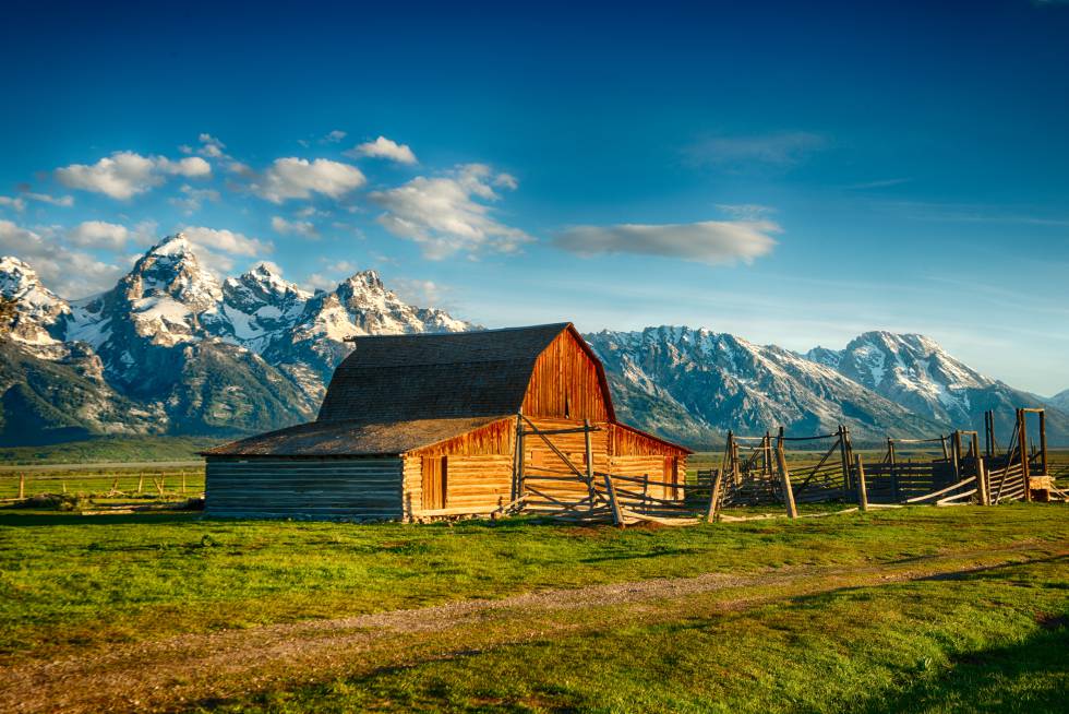 Una antigua granja en el parque nacional Grand Teton, en Wyoming.