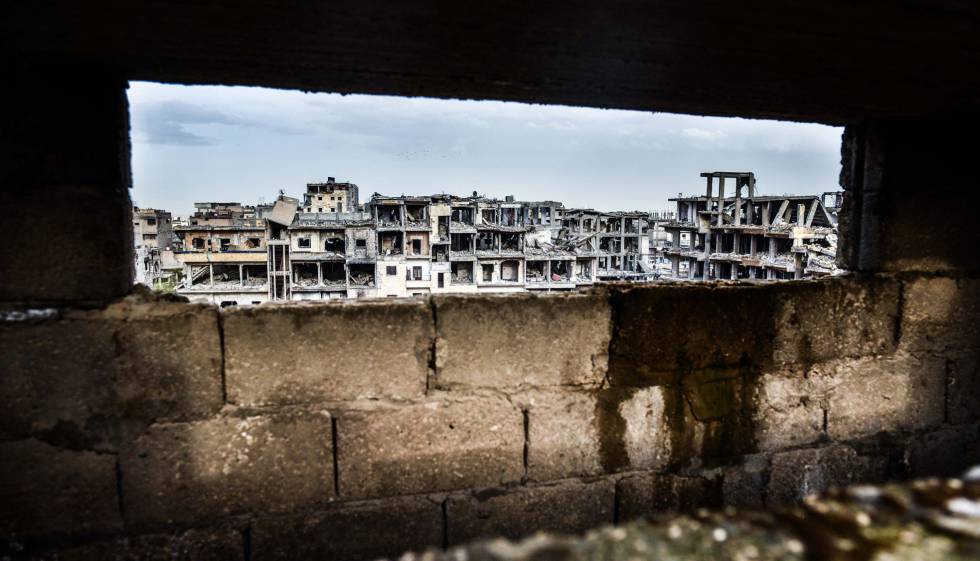 Vistas sobre um dos bairros de Raqa (Síria).