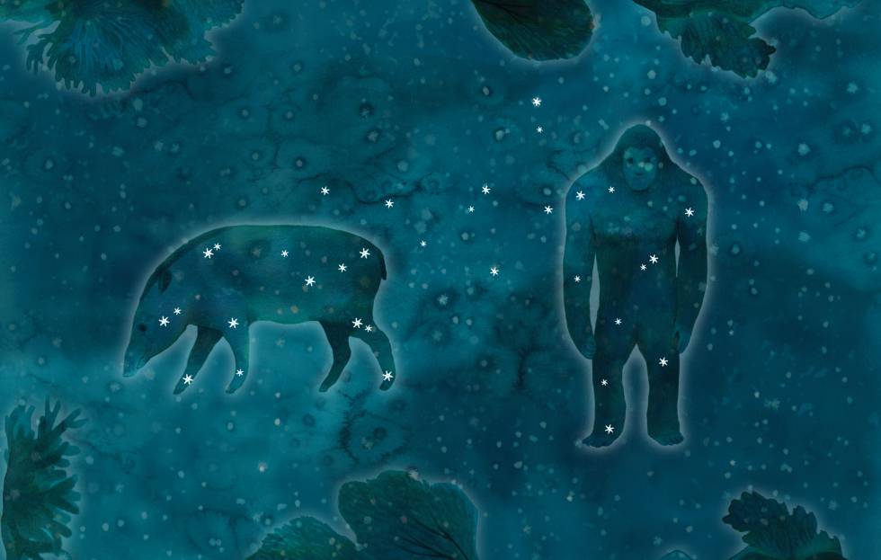 Ilustración de la danta y el yeti.