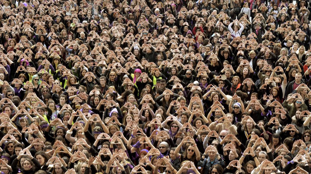 Manifestación en Bilbao el 8 de marzo de 2018.