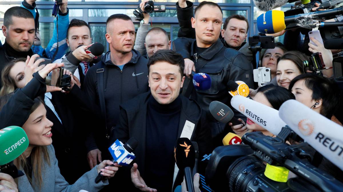 Volodymyr Zelenskiy, el 5 de abril en Kiev.