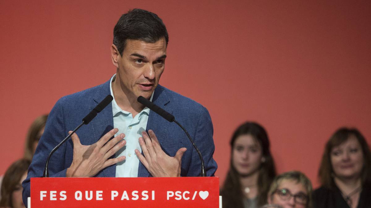 Pedro Sánchez, este jueves en Badalona.