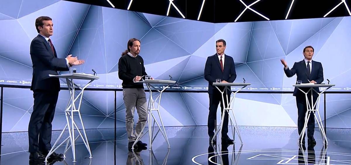 Casado, Iglesias, Sánchez y Rivera, en el debate.