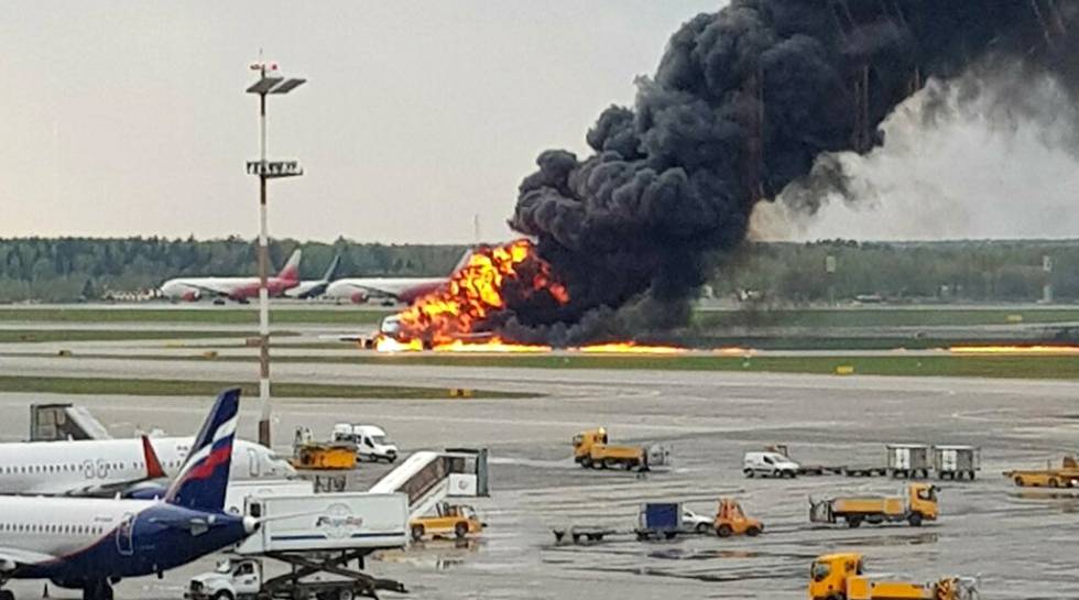 Accidente de un avion ruso en Moscu