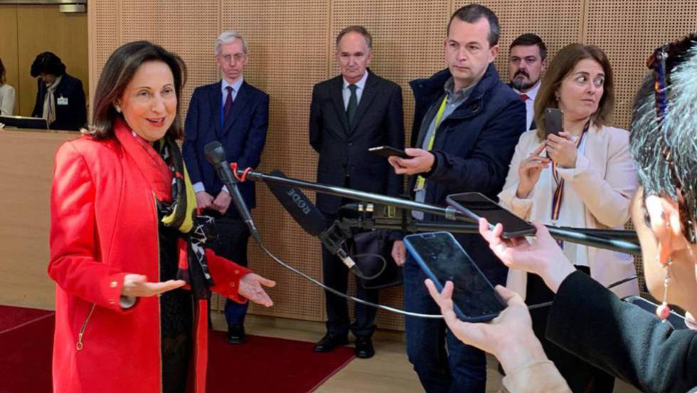 Acting Defense Minister Margarita Robles in Brussels.