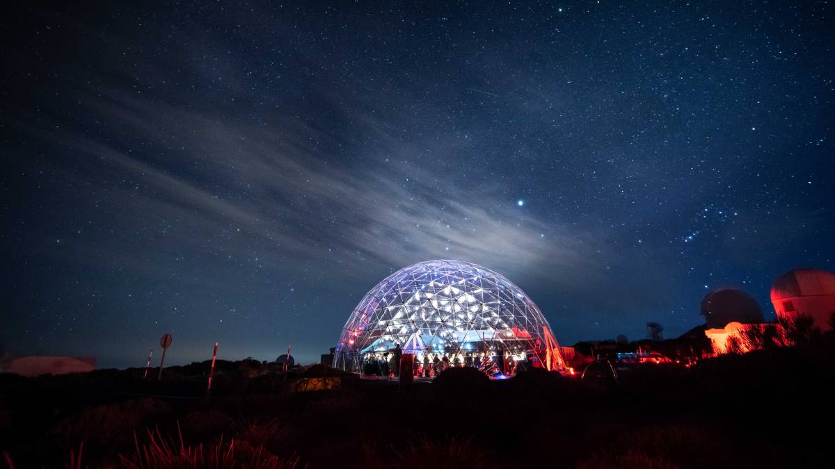 Carpa transparente donde se celebró la cena organizada por Dom Pérignon en el Observatorio del Teide.