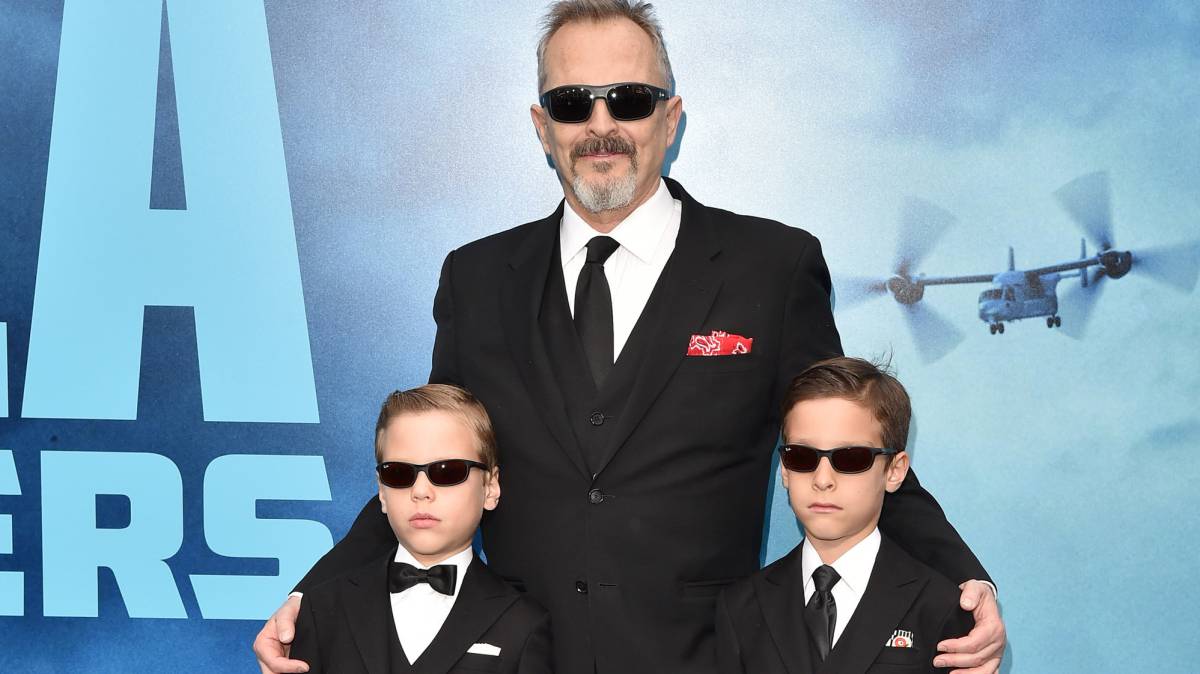 Miguel Bosé y sus hijos, este sábado.