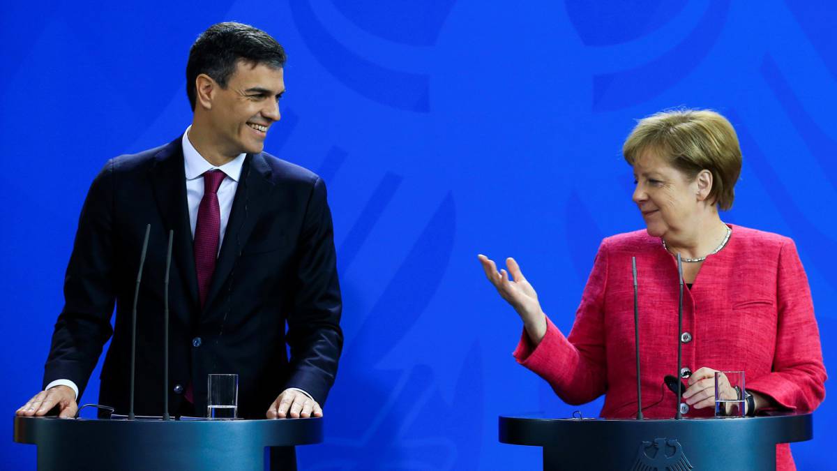 Sánchez y Merkel, en junio en Berlín.