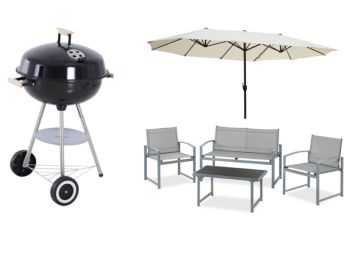 Rebajas en barbacoas, sombrillas y muebles de exterior