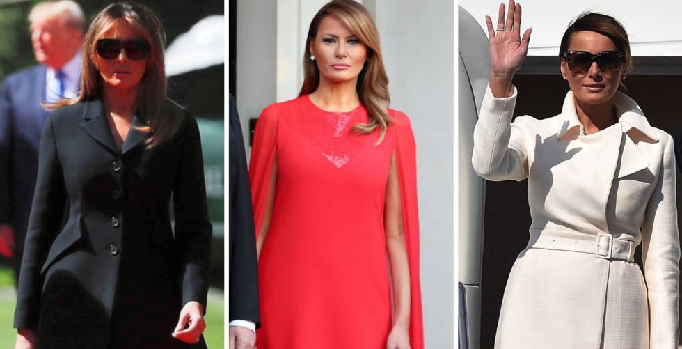 Melania Trump, en distintos actos de su visita a Reino Unido.
