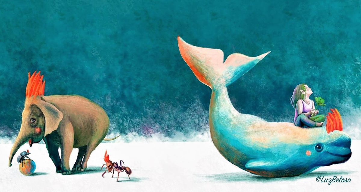¿Dónde va Vicente? de Carmen Gil y Luz Beloso , publicado por Okapi Libros . Ilustración cedida por