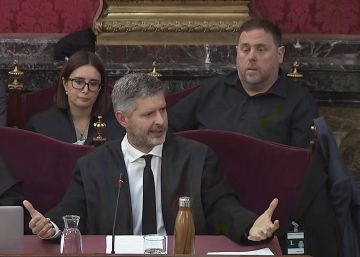 Andreu Van Den Eynde, abogado de Oriol Junqueras y Raül Romeva, durante la penúltima sesión del juicio del