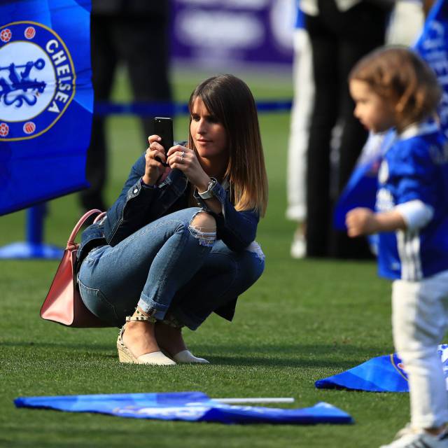 Natacha Von Honacker, la esposa de Eden Hazard, en una celebración del Chelsea en mayo de 2017.