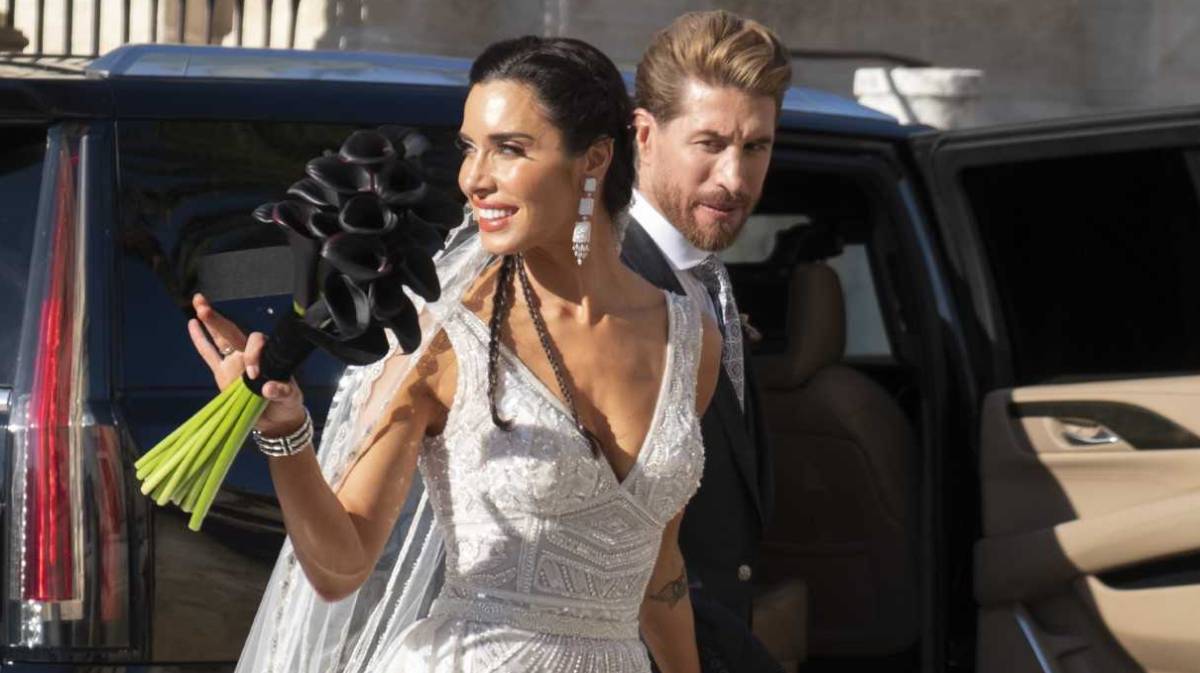 Sergio Ramos y Pilar Rubio, tras su boda.