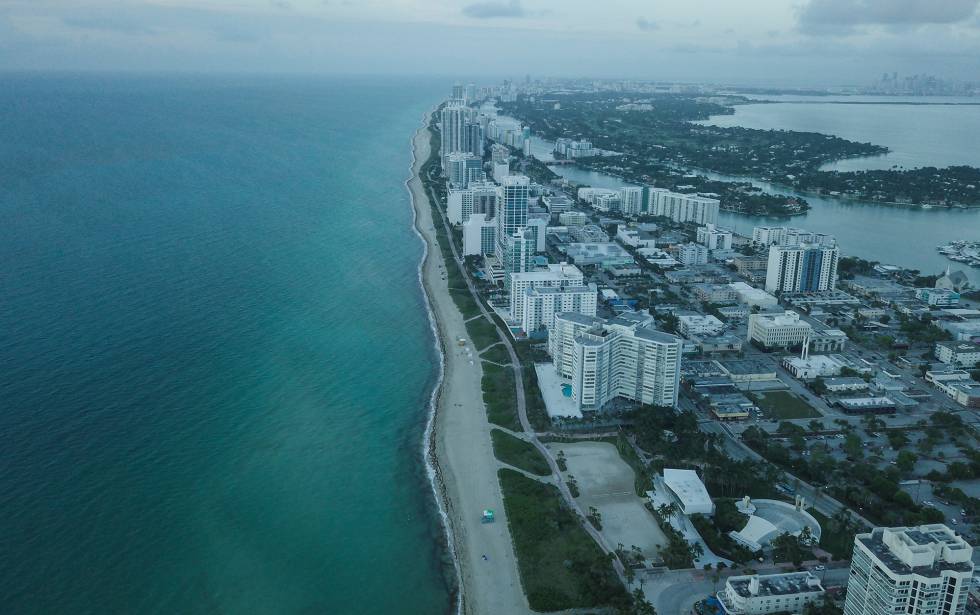 Vista aérea de Miami Beach.
