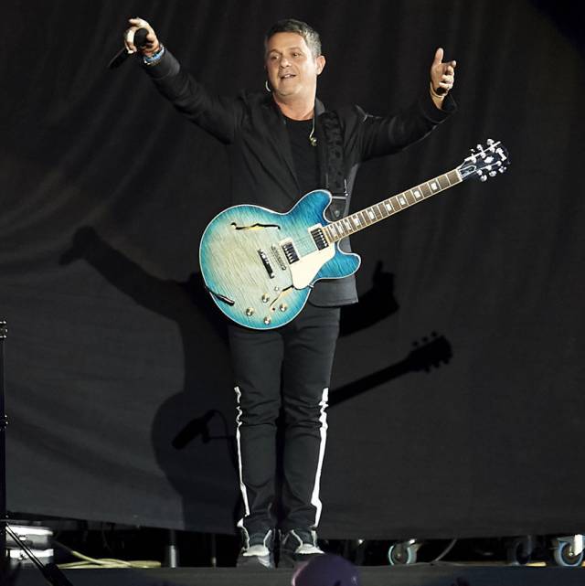 Alejandro Sanz durante su concierto en Madrid el pasado día 15.