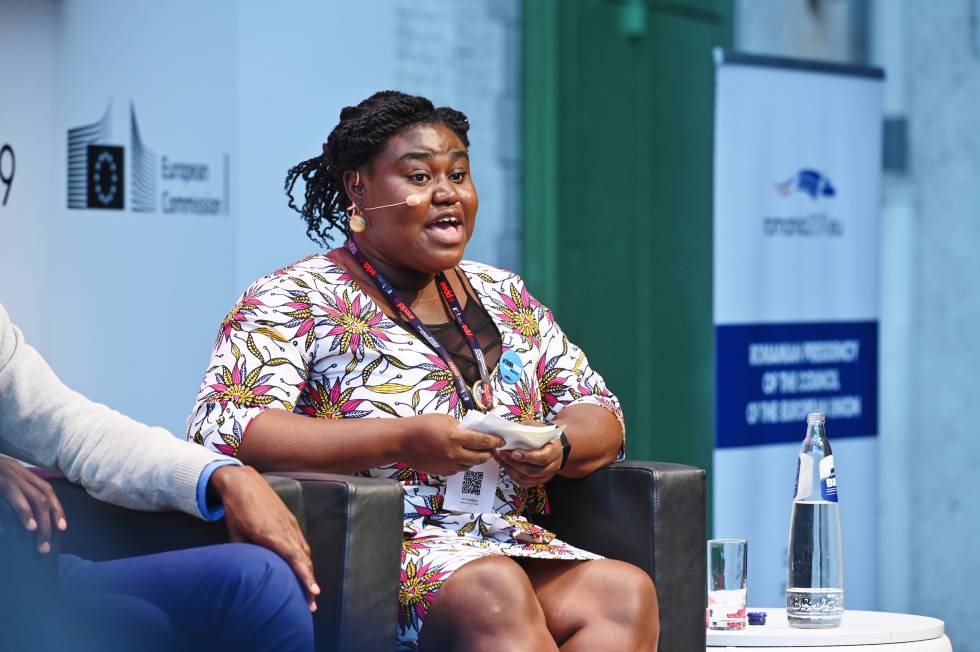 La ghanesa Akosua Peprah durante las Jornadas Europeas de Desarrollo, en Bruselas.