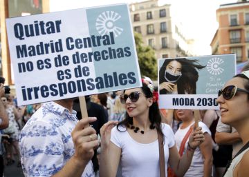 La manifestación en favor de Madrid Central, en imágenes