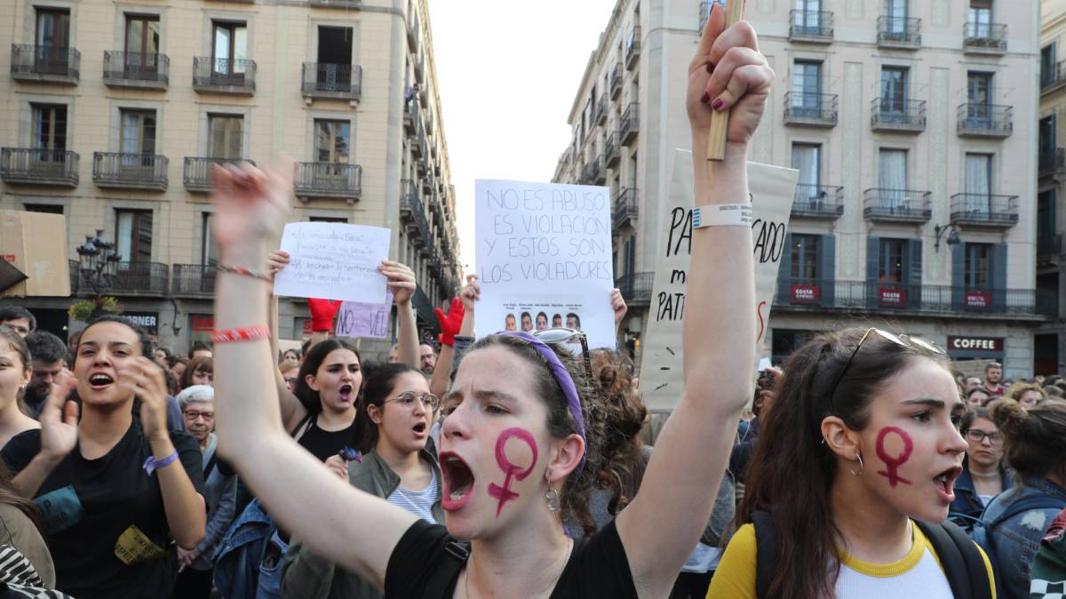 Una concentración en Barcelona, en 2018.