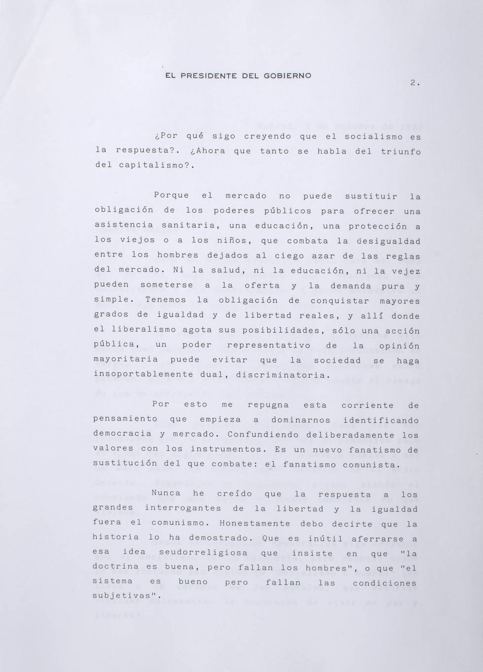 Las cartas que escribió y recibió Felipe González cuando fue presidente