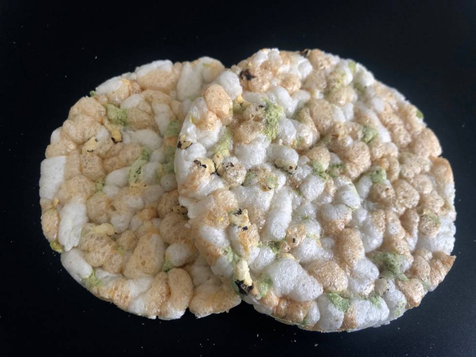 Tortitas de arroz inflado con guisantes y lentejas Capel