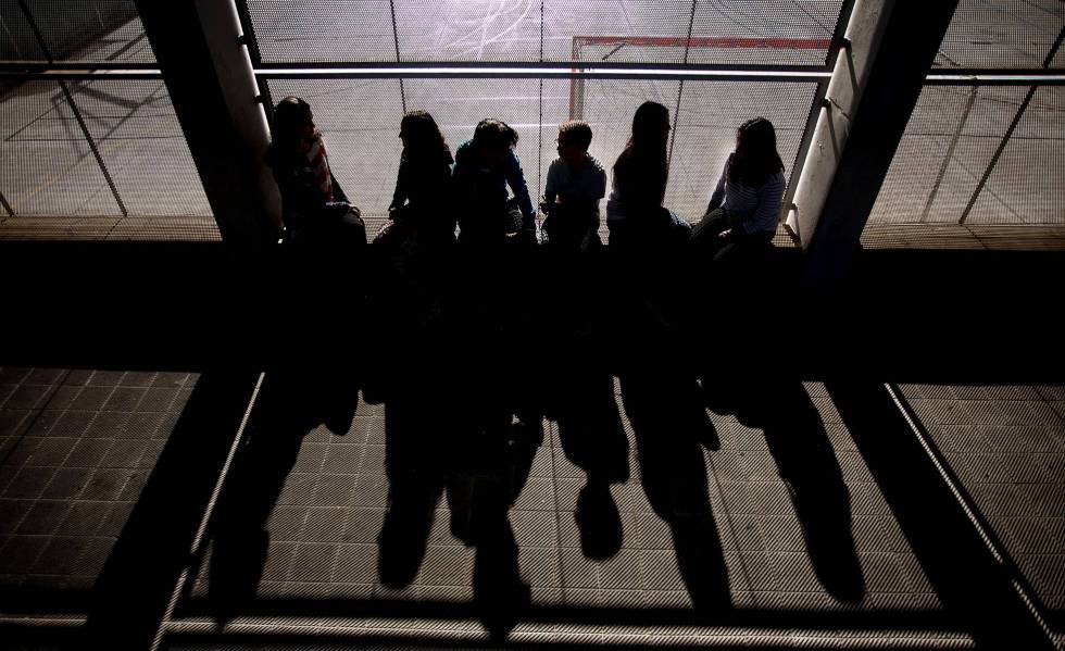 School children in Barcelona attending a bullying prevention program.