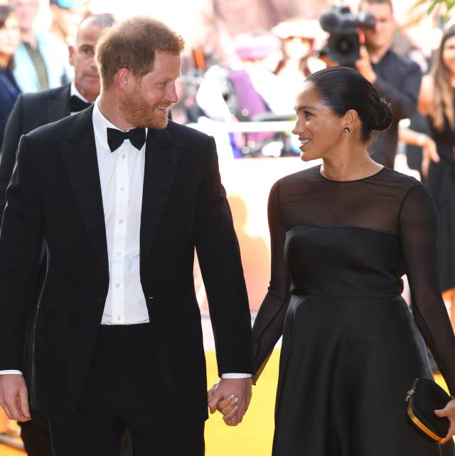 El príncipe Enrique y Meghan Markle en el estreno de 'El rey León' el pasado domingo.