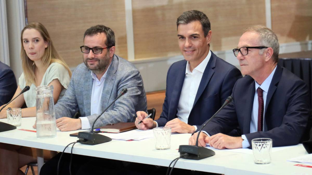 Sánchez, en una reunión a principios de mes.