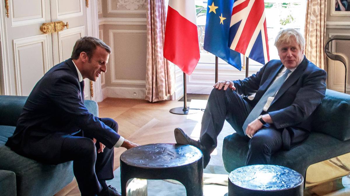 Macron y Johnson, este jueves en el Elíseo.