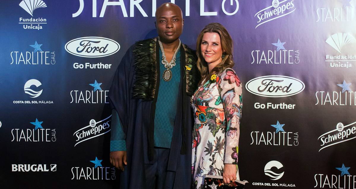 Marta Luisa de Noruega y su pareja, el chamán Durek Verret, en la gala Starlite, en Marbella.