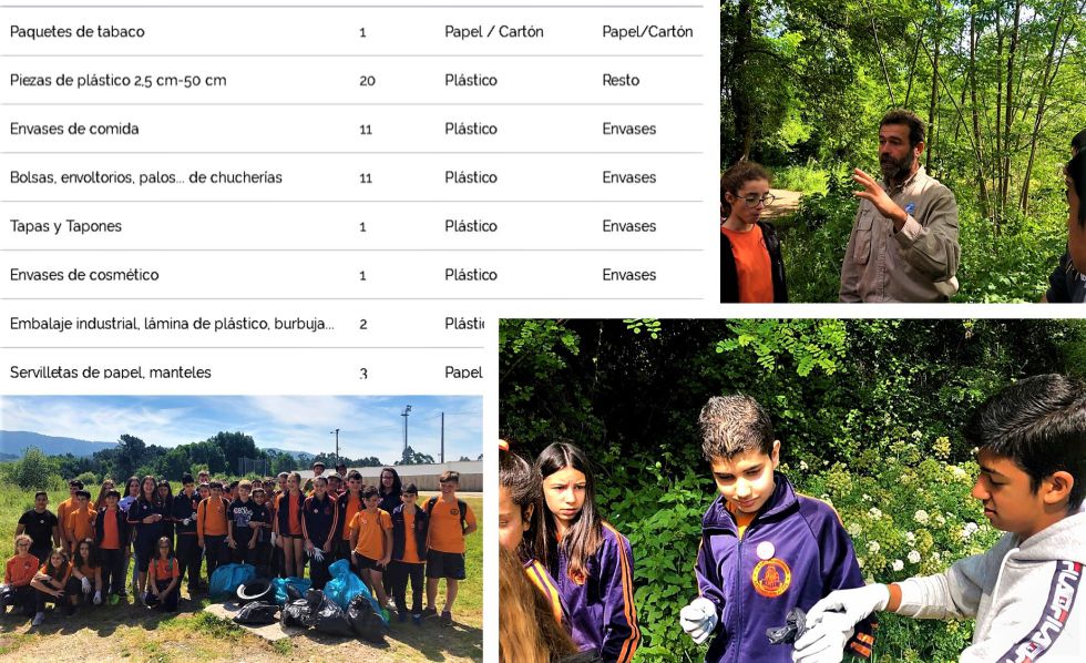 Recogida de basura en el río Louro