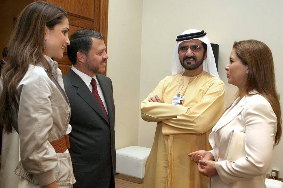 Haya de Dubái y Mohamed Bin Rashid Al-Maktoum, con los reyes Abdalá y Rania de Jordania, en 2007.
