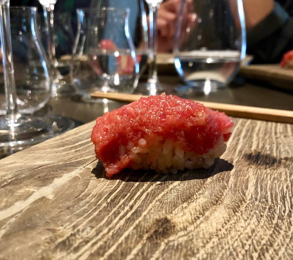 Nigiri de tartar de atún rojo Capel