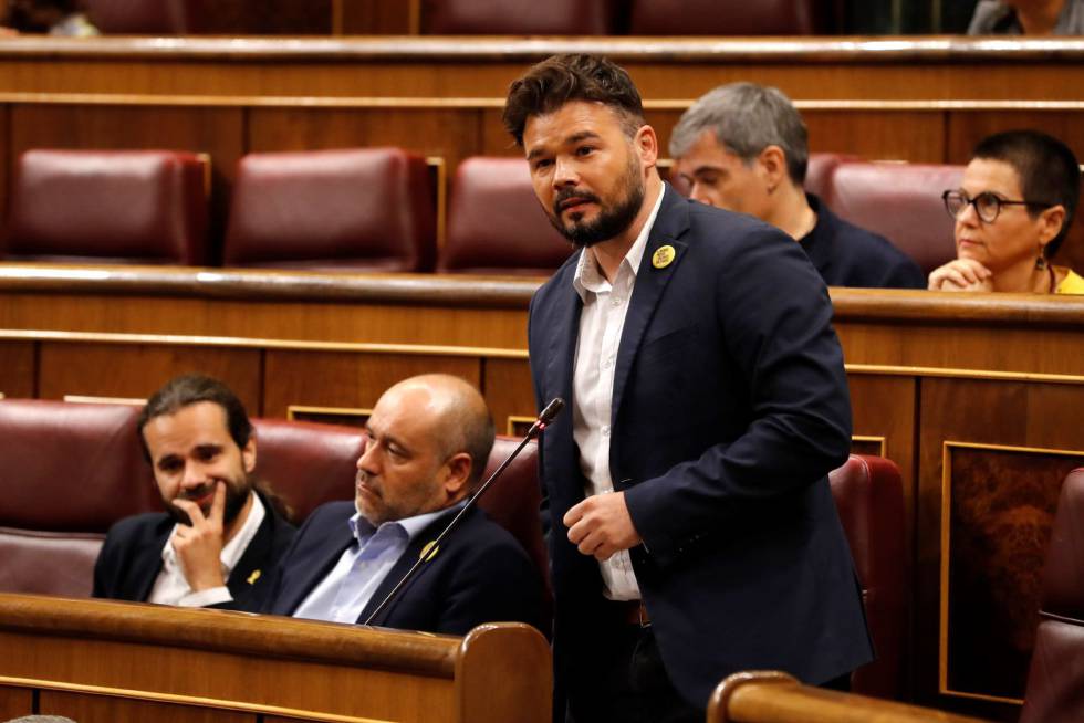 ERC spokesperson Gabriel Rufián in Congress on Tuesday.