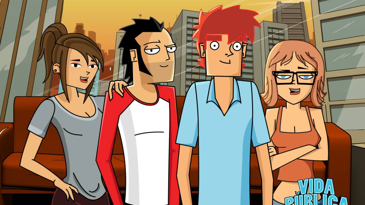 Kata, Simón, Jose y Sara, los personajes de Vida Pública Show.