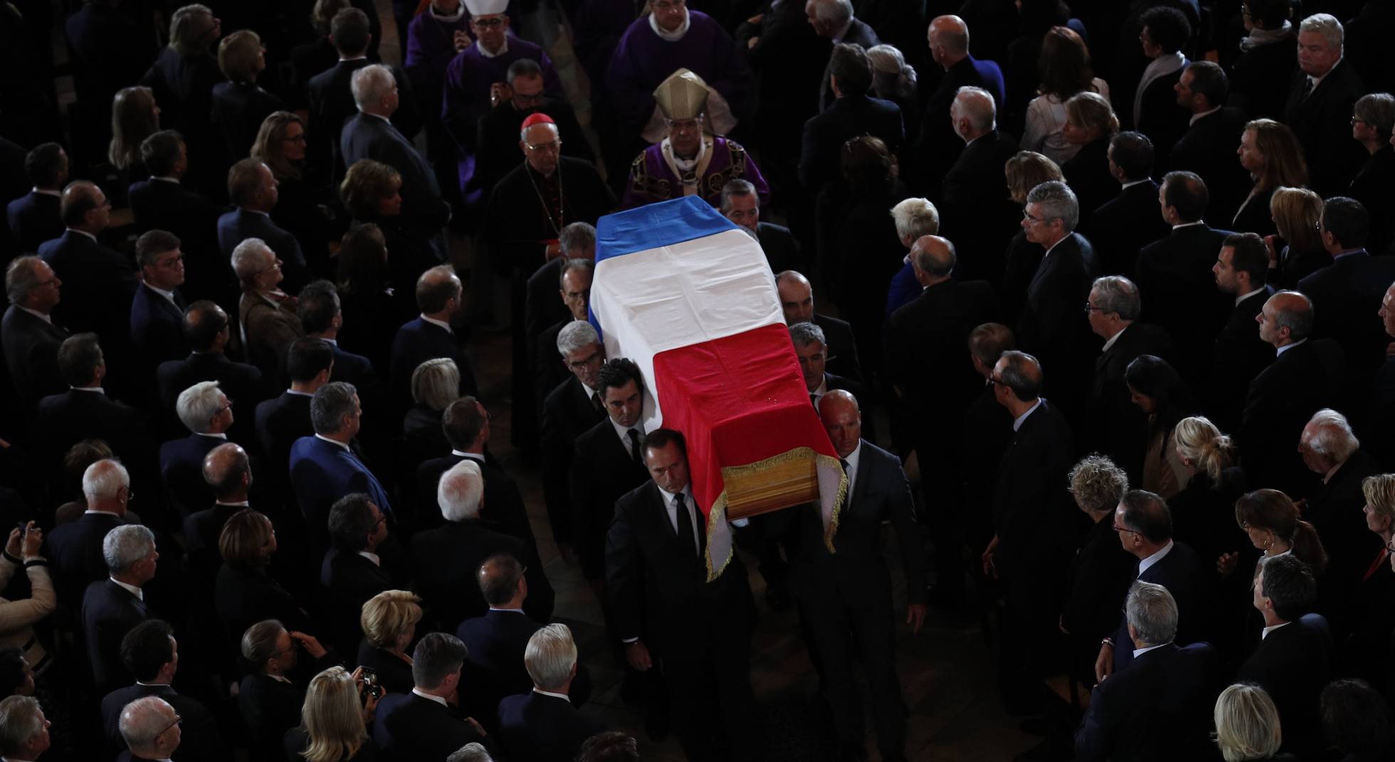 El féretro del Jacques Chirac, en la iglesia del Santo Sepulcro.