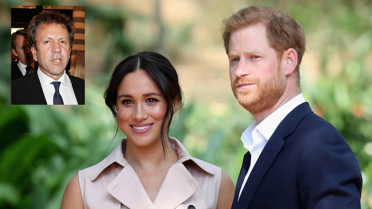 Los duques de Sussex y el abogado Keith Schilling.