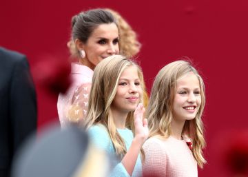 La Reina, la princesa y la infanta Sofía en el Día de la Fiesta Nacional, en imágenes