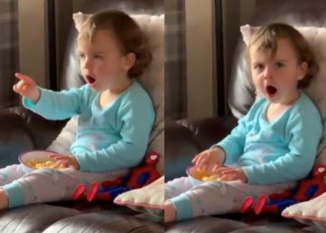 La reacción de una niña de dos años al ver a Hulk por primera vez