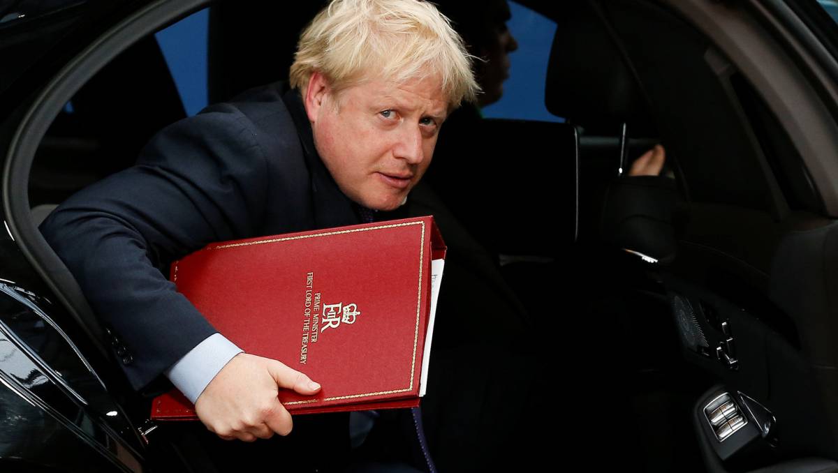 Boris Johnson a su llegada a Bruselas, este jueves.