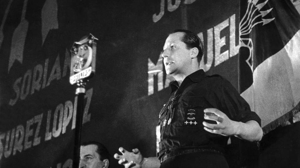 Primo de Rivera, el 8 de noviembre de 1935, durante el segundo Consejo Nacional de Falange.