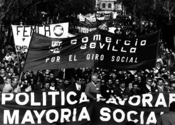 Manifestación en Sevilla durante la huelga general del 14 de diciembre de 1988, la mayor de la democracia.